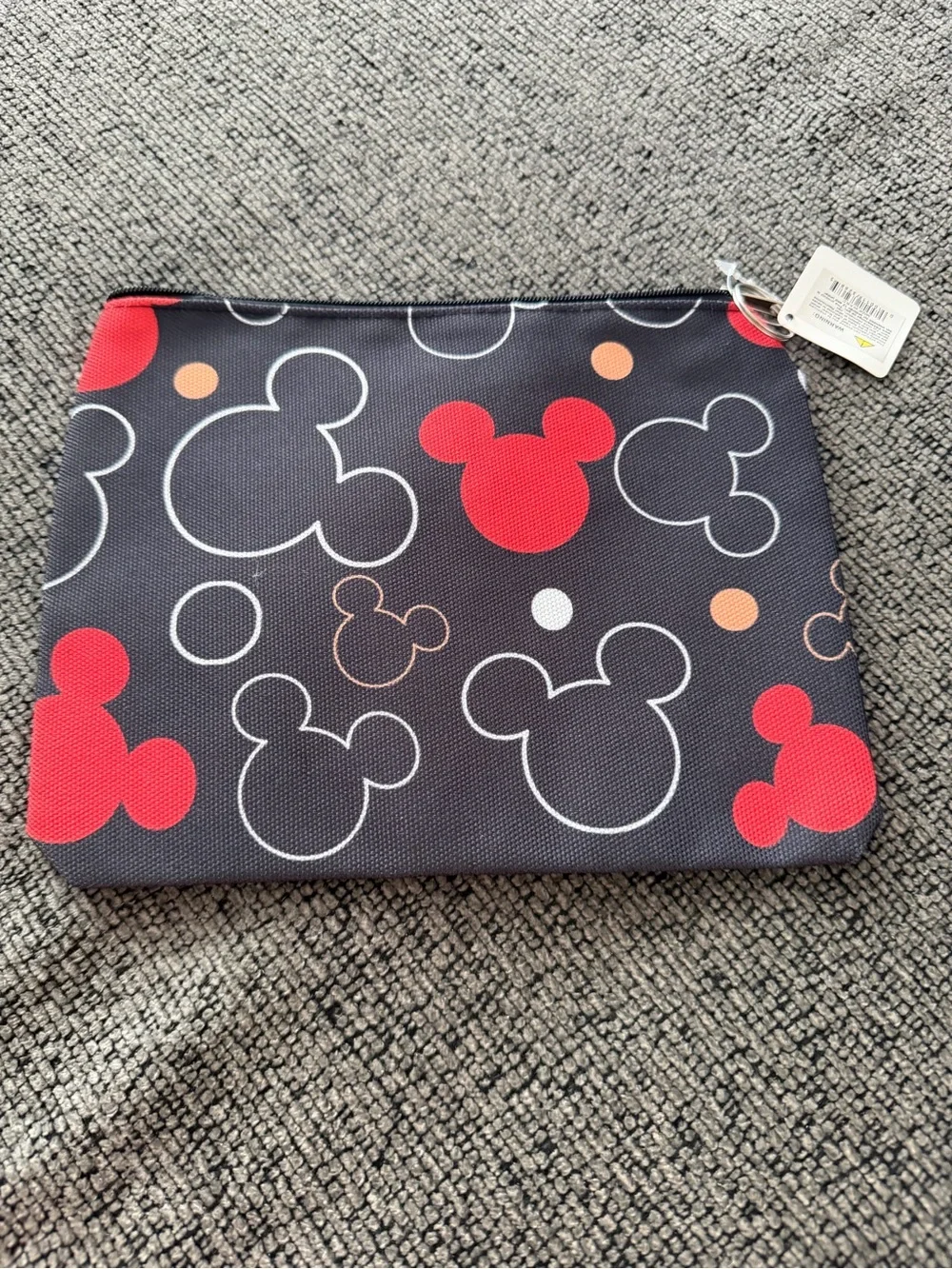 NWT Cosmetic Zip Pouch with Red Mickey Silhouettes